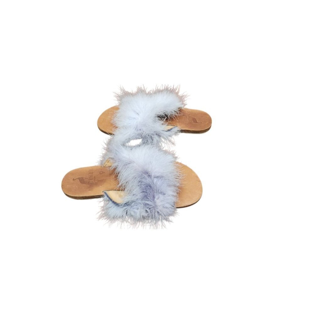 Brother Vellies Marabou Lamu Sandal Lavender Size 9 - Picture 4 of 9